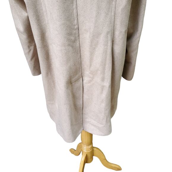 London Fog Tan Wool Blend Pea Coat Trench Size XL - Picture 11 of 15
